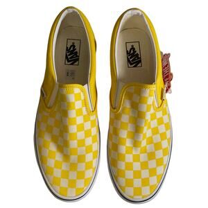 NWT VANS Classic Slip On Checkerboard Sneaker Cyber Yellow Size M11.5 W13.0